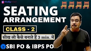 How to solve Seating Arrangement in 3 min.  SBI PO IBPS PO IBPS CLERK | Class 2