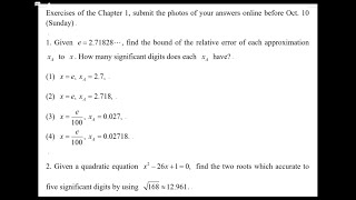 Error analysis and round-off error stability, Error analysis for function values