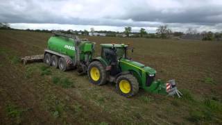 JOHN DEERE 8320R \u0026 JOSKIN 24000L I ETA TEMPLON I Manure spreader I [DJi Phantom]