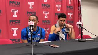 Nick Jourdain and Jonathan Pierre after Memphis’ 84-77 win over Temple - 2.8.23