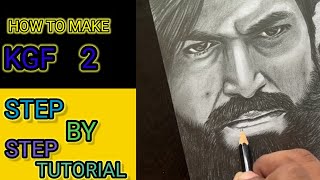 How to draw KGF Chapter 2 YASH Step by Step // Full tutorial for beginners