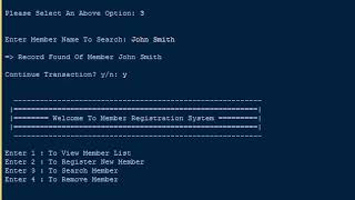 Simple Member Registration System using Python DEMO