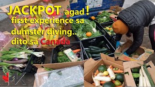 DUMPSTER DIVING /Jackpot ang daming mga gulay at prutas / First time ma-experience / LIFE IN CANADA