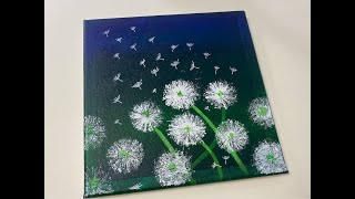 Painting/Acrylic/Art/Landscape/Nightfall/Dandelion/Straw/蒲公英