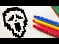 halloween pixel art how to draw scream mask pixelart