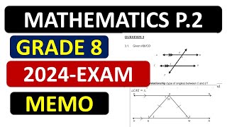 MEMO MATHEMATICS P. 2 GRADE 8  2024 TERM 4  FINAL EXAM GET ANSWERED PREP