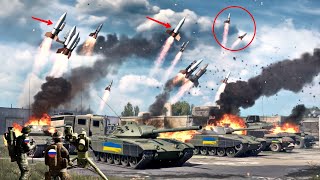 Today! Long Range Shot of Russian Javelin Missile Destroys Ukrainian Tank Column - ARMA 3