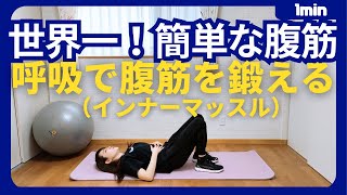 【1分】世界一簡単な腹筋/呼吸ドローインでインナーマッスルを鍛える