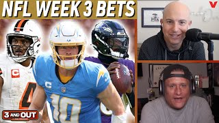 NFL Week 3 Bets: Steelers-Raiders, Titans-Browns, Colts-Ravens, Chargers-Vikings | 3 & Out