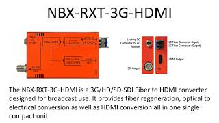 Multidyne, NBX-RXT-3G-HDMI, 3G/HD/SD-SDI Fiber Optic to SDI and HDMI Outputs (formerly NLX-16)