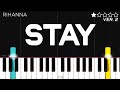 Rihanna - Stay ft. Mikky Ekko | SLOW EASY Piano Tutorial