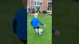 Ollie wants to be a striker #fatherandson #football
