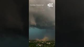 A downburst of high wind! Stunning footage from Thursday's storms.