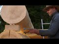 log cabin building the walls