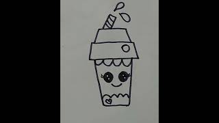HOW TO DRAW A CUTE DRINK, STEP BY STEP, SIMPLE EASY AND KAWAII, DRAW CUTE THINGS #short #art #viral