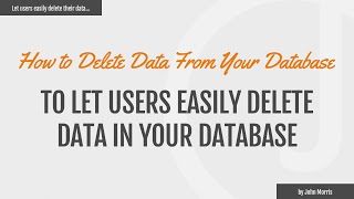 How to Delete Data From Your Database Using MySQLi and PDO
