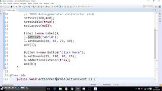 7 Java AWT program to change label on button click