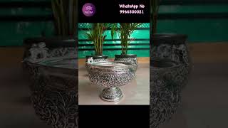 Beautiful parrot design antique German silver Fruit Bowl cum Urli Rs.9,500/-. WhatsApp no.9966300021