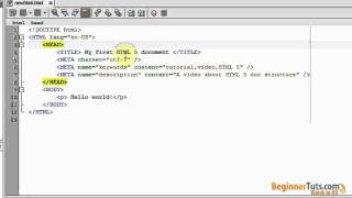 Beginner HTML tutorial # 2 - HTML 5 document structure intro