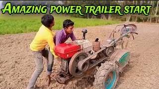 Amazing power tiller engine starting techniques - Amazing machine start (part=3)