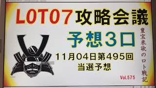 【ロト7予想】11月4日第495回攻略会議