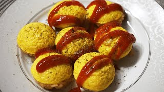 Mini Omurice (Japanese omelette rice) | たこ焼き器で作るミニオムライス