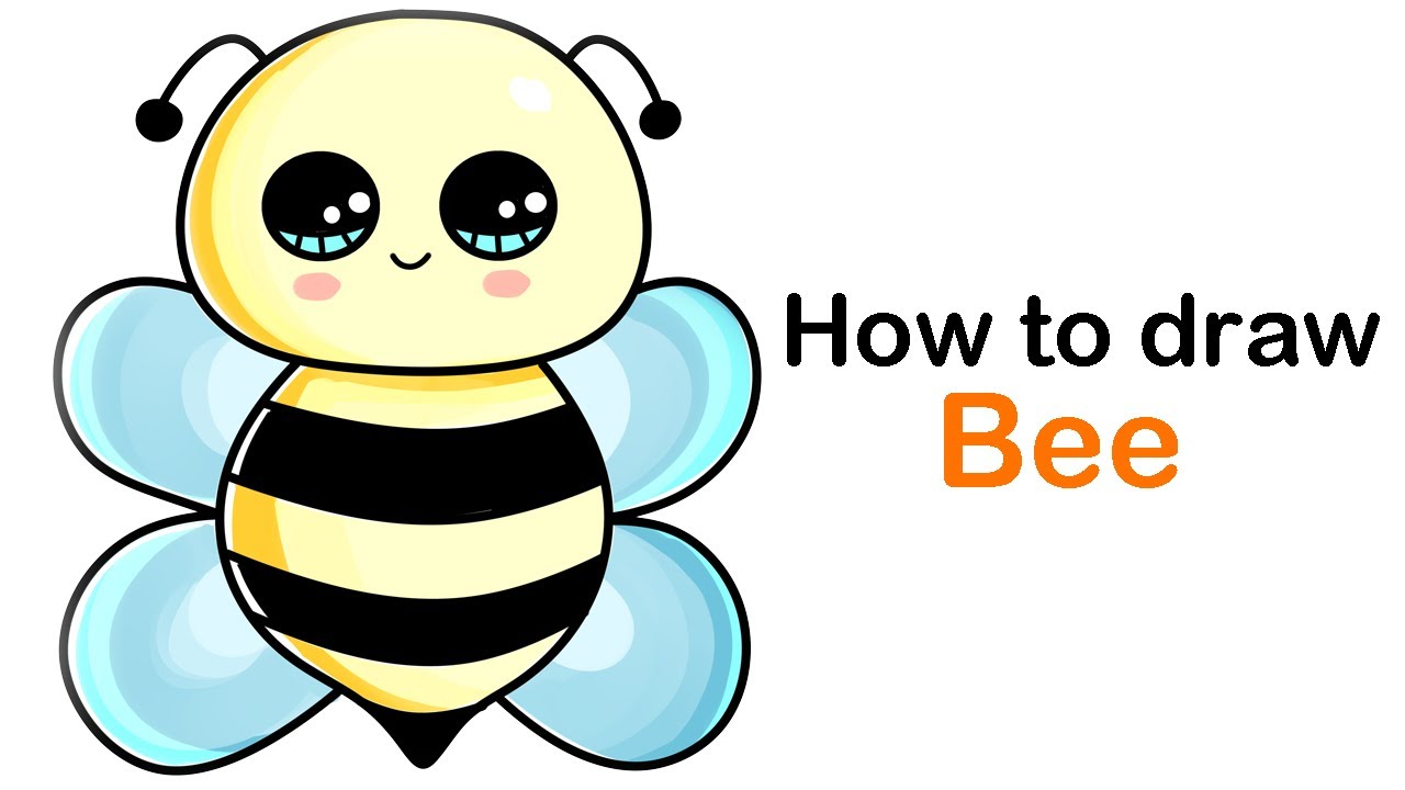 How To Draw A Cute Bee Easy Drawing Tutorial For Kids