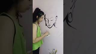 wall painting ... meditating buddha #wallpaintingart
