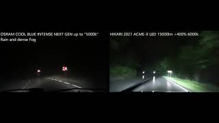 OSRAM Cool Blue Intense NEXT GEN VS HIKARI ACME-X LED on RAIN