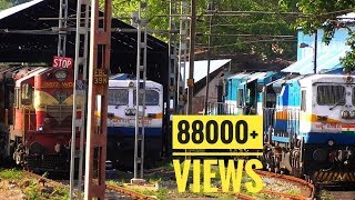 India's Largest Diesel Loco Shed | Rare color Livery spotted EMD,ALCO,WAP 7,WAP 4, WAG | VSKP