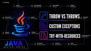 Java throw vs throws, Custom Exceptions & try-with-resources | Java Mastery Series