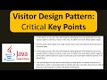 Visitor Design Pattern: Critical Key Points