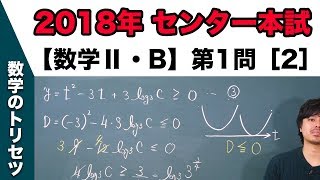 センター試験　2018年本試験 【数学Ⅱ・B】 第1問［2］ 指数・対数関数