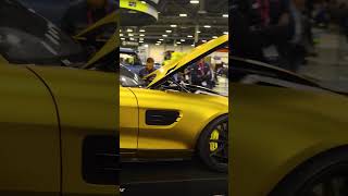 Road to SEMA 2023: AMG GTS wrapped in KPMF Matte Iced Amber at SEMA Show 2023 w/ Fi EXHAUST Downpipe