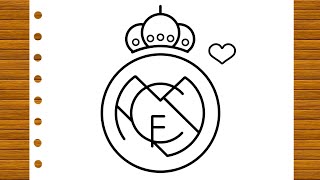 كيف ارسم شعار ريال مدريد سهل ! رسم سهل - رسمات حلوه - تعليم الرسم للمبتدئين Real Madrid logo drawing