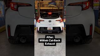 Before and after Milltek exhaust install on 2023 GR Corolla | Start up and Revving | #oxmangarage