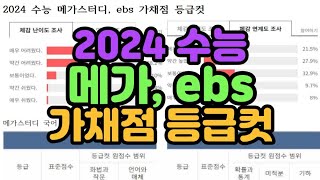 [수시장인] 2024 수능 메가스터디, ebs 가채점 등급컷 / 2024 수능 정시 국어 수학 사탐 과탐 가채점 등급컷