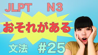 JLPT N3文法 #25 〜おそれがある　ねこた日本語教室　Necota Japanese School  Japanese language