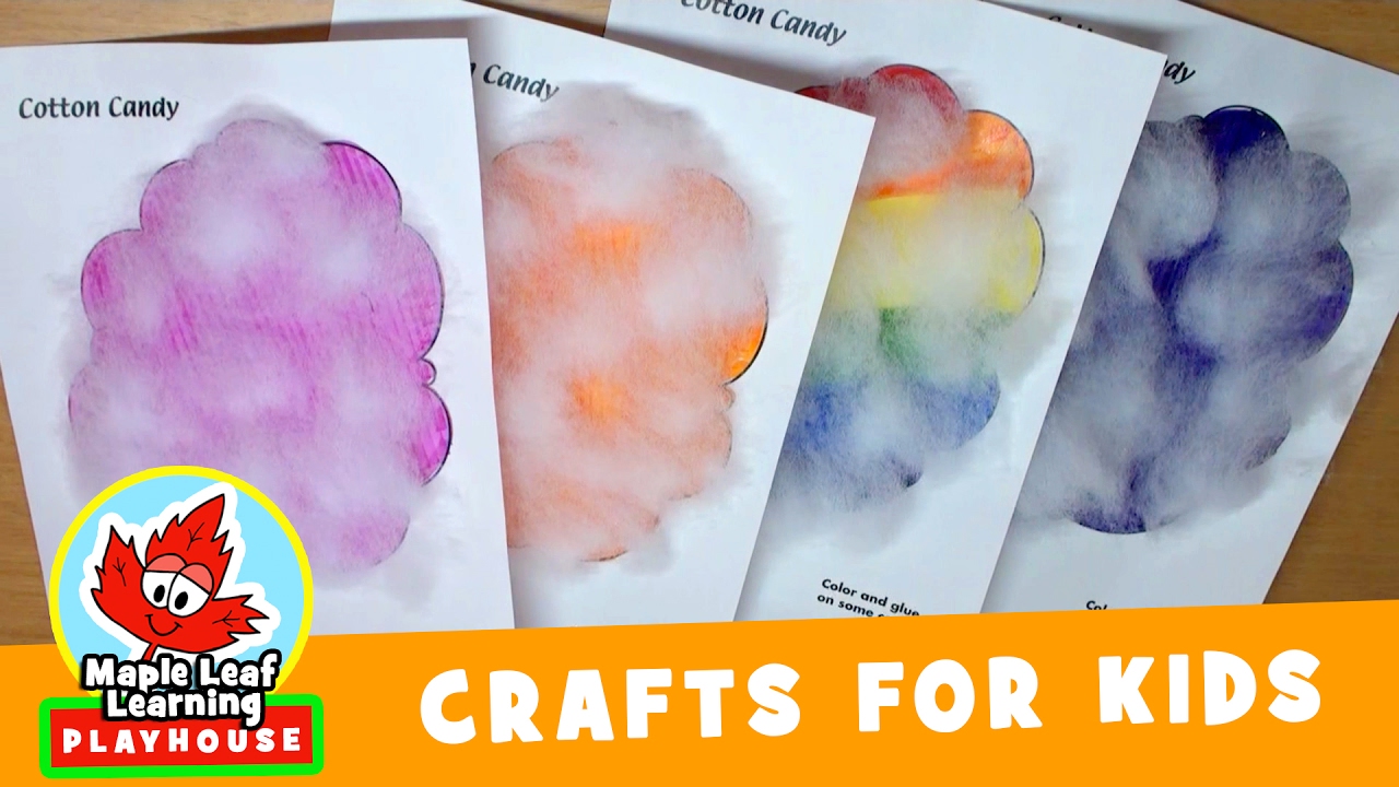 Cotton Candy Craft For Kids | Maple Leaf Learning Playhouse - YouTube