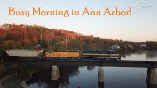 Busy Railfanning Morning at Ann Arbor!