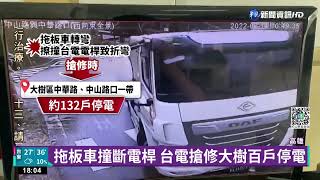 警值勤不適撞變電箱 台南南區逾760戶停電｜華視新聞 20220714