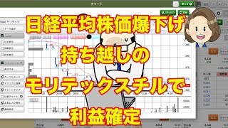 ゆるり株散歩#168 日経平均株価爆下げ、持ち越しのモリテックスチルで利益確定