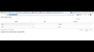 Javascript DataTables.js to Render Tables With Sorting & Pagination & Export it to CSV,Excel & PDF
