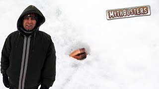 Can A Bullet Really Land On Ice And Spin Like A Top? | MythBusters