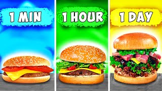 1 minute vs 1 heure vs 1 jour Burger par VANZAI CUISINE