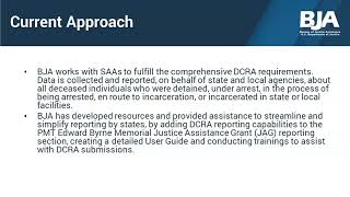 BJA Performance Reporting for the Death in Custody Reporting Act (DCRA)