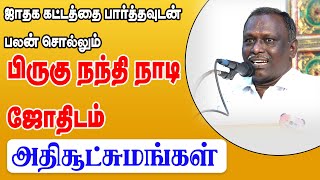 ஜாதக கட்டத்தை பார்த்த உடன் பலன்சொல்லும் பிருகு நந்தி நாடி ஜோதிடம்-அதிசூட்சமங்கள்-வேலு சிவா அவர்கள்