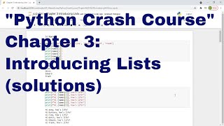 Python Crash Course: Chapter 3 Solutions