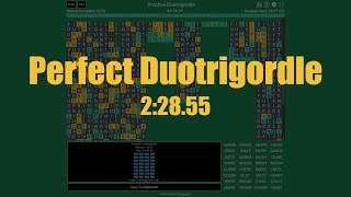 Perfect Duotrigordle Speedrun 2:28.55