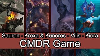 Sauron vs Kroxa \u0026 Kunoros vs Vilis vs Kiora EDH / CMDR game play for Magic: The Gathering